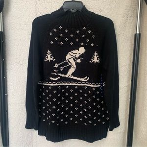 Cotton Blend High-Neck Ski Skier Skiing Sweater